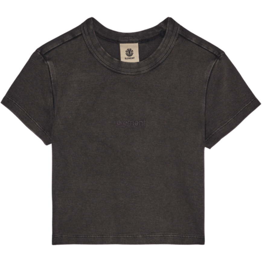 2026 Element Womens Lowcase Crop T-Shirt ELJKT00117 - Off Black